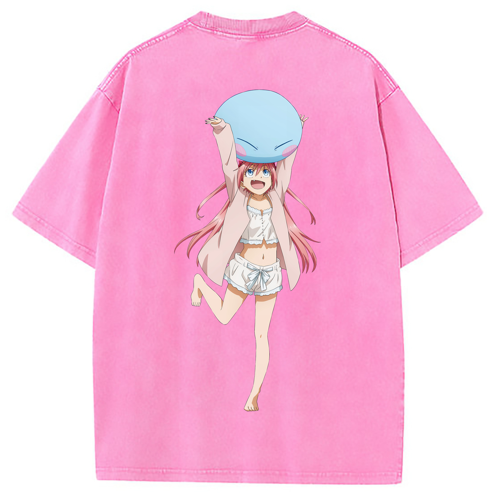 （画像用） 転スラ Regarding Reincarnated to Slime 綿100% ヴィンテージ風 半袖Tシャツ（背面プリント）